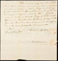 Manuscript document signed by Thomas Todd as court clerk, and by two judges