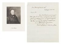 Autograph letter, signed, from Adams to Oliver Fiske regarding an appointment for his son