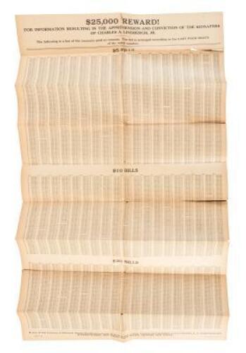 $25,000 Reward! For Information Resulting in the Apprehension and Conviction of the Kidnappers of Charles A. Lindbergh, Jr.