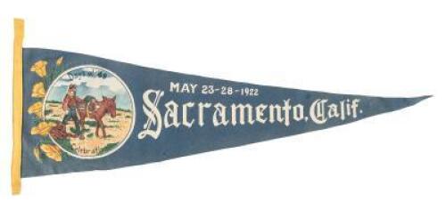 "Day's of '49 Celebration: May 23-28, 1922, Sacramento, Calif." - pennant/banner