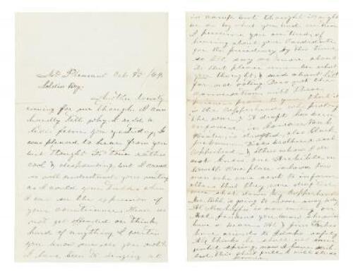 Archive of 48 handwritten letters between Horton M. Detrick and Jennie Andrews while Horton was serving in the 4th Iowa Volunteer Cavalry during the Civil War