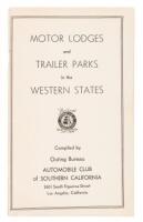 Motor Lodges and Trailer Parks in the Western States