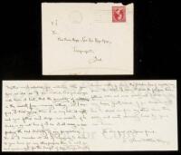 Autograph letter signed from James Whitcomb Riley to Hoosier friend, Miss Mamie Magee