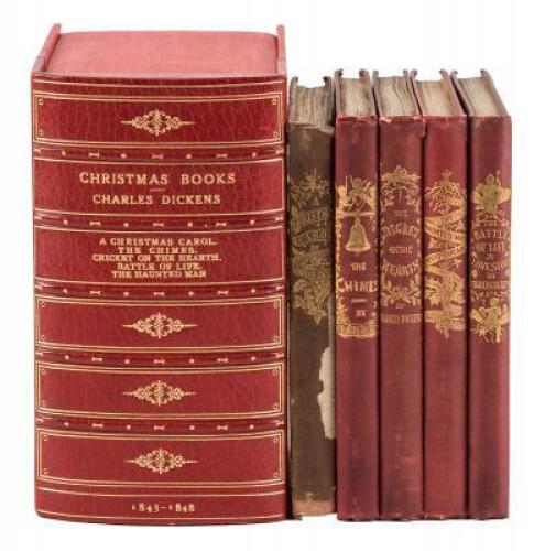 Complete set of Charles Dickens's Christmas Books, First Editions in the original cloth