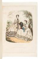 A collection of hand-colored plates of Paris fashion from the late nineteenth century