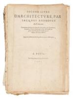 Second livre d'architecture Contenant plusieurs et diverses ordonnances de cheminees, lucarnes, portes, fonteines, puis, & pavillons, pour enricher tant le dedans que le dehors de tous edifices