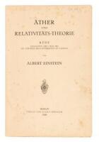 &Auml;ther und relativit&auml;ts-theorie: rede gehalten am 5. mai 1920 an der Reichs-universit&auml;t zu Leiden