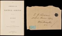 The American Nautical Almanac for the Year 1883 - with laid in address panel from mailing envelope, addressed from Walt Whitman to E.J. Loomis