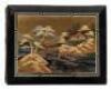 Lacquer photo album with gilt painted scene on front