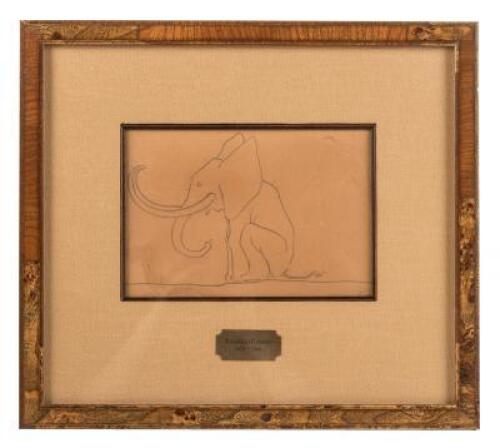 Original sketch of an elephant by Maxfield Parrish