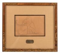 Original sketch of an elephant by Maxfield Parrish