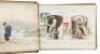 Japanese lacquered album with elaborate bone and mother-of-pearl carved insets on cover, hand-painted silk mats within - 2