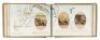 Japanese lacquered album with elaborate bone and mother-of-pearl carved insets on cover, hand-painted silk mats within - 4