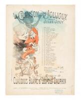 Multi-color drawing on front cover of French sheet music