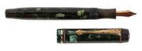 No. 322K Marbled Brown Celluloid Push-Button Filler Fountain Pen