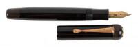 No. 6 Black Celluloid Button-Filler Fountain Pen, Danish Production
