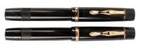 No. 104G Meisterst&uuml;ck Black Safety Fountain Pens: Lot of Two