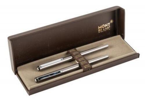 Slimline Noblesse Stainless Steel Fountain Pen and Ballpoint Set