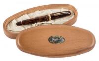 Etruria Amber Celluloid Fountain Pen, Vermeil Trim