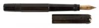 No. 6 Black Hard Rubber Safety Fountain Pen, Octagonal Barrel and Cap