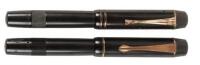 No. 202 [and] No. 302 Black Hard Rubber Safety Fountain Pens: Lot of Two