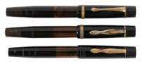 No. 134 Meisterstück Black Celluloid Piston-Filler Fountain Pens: Lot of Three