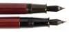 Lot of Two Red Lacquer Fountain Pens - 3