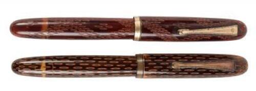 Lot of Two Kamakura Bori Fountain Pens, One with Diamond Pattern