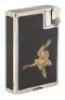 Savory Lighter with Maki-e Duck Motif, Stainless Steel and Black Lacquer, with Original Box, Signed