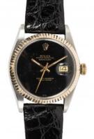 Stainless Steel and 18K Gold Automatic Datejust Jubilee Wristwatch, Onyx Dial, Ref. 16233