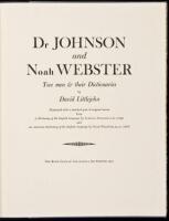 Dr Johnson and Noah Webster. Two Men & Their Dictionaries