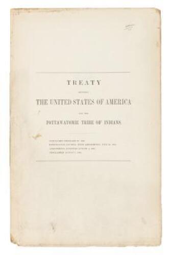 Treaty Between the United States of America and the Pottawatomie Tribe of Indians