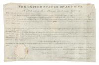 Land grant document, signed by James Monroe as President