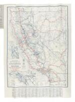 Mileage map of the best roads of California and Nevada, showing paved roads, road distances