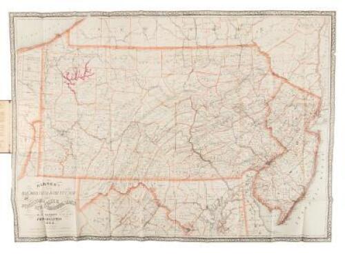 Railroad, Canal & County Map of Pennsylvania, New Jersey & Adjoining States