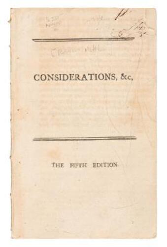Considerations on the Measures Carrying on with Respect to the British Colonies in North-America
