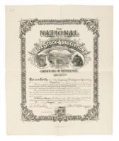 Membership certificate for the Wyoming Stock Growers Association in the National Live Stock Association of the United States