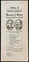 No. 1. Press Notices of the Barnum & Bailey, Greatest Show on Earth... (wrapper title)