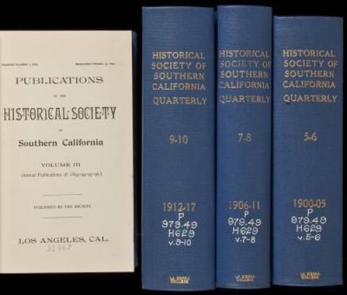 Publications of the Historical Society of Southern California - volumes 3-10