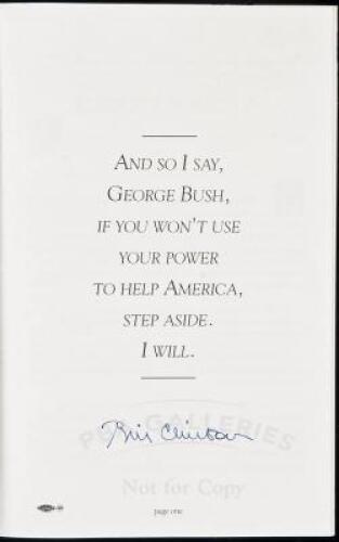 WITHDRAWN Bill Clinton: The Acceptance Address. Madison Square Garden, New York City, July 16, 1992 - signed