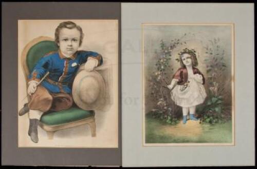 Two Currier & Ives prints - Little Blossom and Little Manly