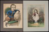 Two Currier & Ives prints - Little Blossom and Little Manly