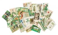 Collection of fifty illustrated St. Patrick's Day postcards from the early 20th century