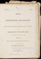 Reports of Explorations and Surveys, to Ascertain the Most Practicable and Economical Route for a Railroad from the Mississippi River to the Pacific Ocean....Supplement to Volume I