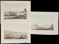 Three lithographs: Los Angeles, San Diego, and San Fernando