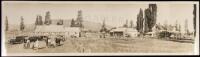 Panorama gelatin silver photograph of a farmstead in rural California