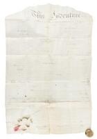 Manuscript indenture on vellum, transferring land from Thomas Carson & William Moore to Robert Morris, signed by Thomas McKean as Chief Justice of Pennsylvania