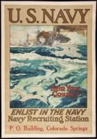 U.S. Navy - Enlist in the Navy, Navy Recruiting Station 463 Broadway, Albany (correction, should read: P.O. Building, Colorado Springs) - poster
