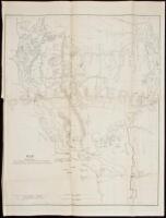 Map showing the different routes travelled over by the Detachments of the Overland Command in the Spring of 1855 from Salt Lake City, Utah to the Bay of San Francisco