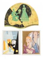 French Art Deco commercial art, 3 items